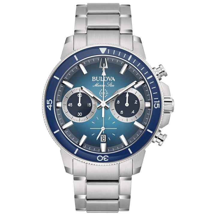 Orologio Uomo Bulova Quarzo Cronografo Marine Star Acciaio Data 96B380