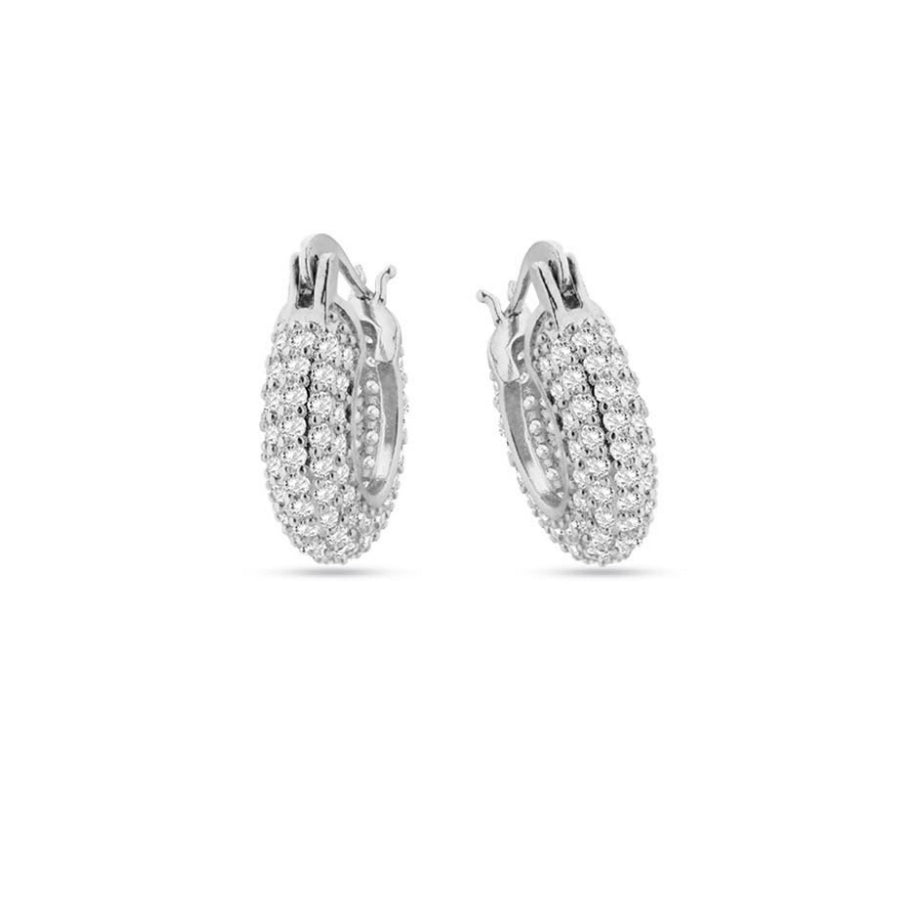 Orecchini Donna Liu Jo Acciaio Cerchio Zirconi Bianchi LJ2749