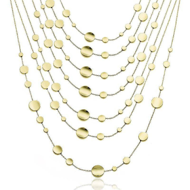 Collana Donna Chimento Oro Giallo Dischi Lucidi Multifilo 1G10296ZZ1450