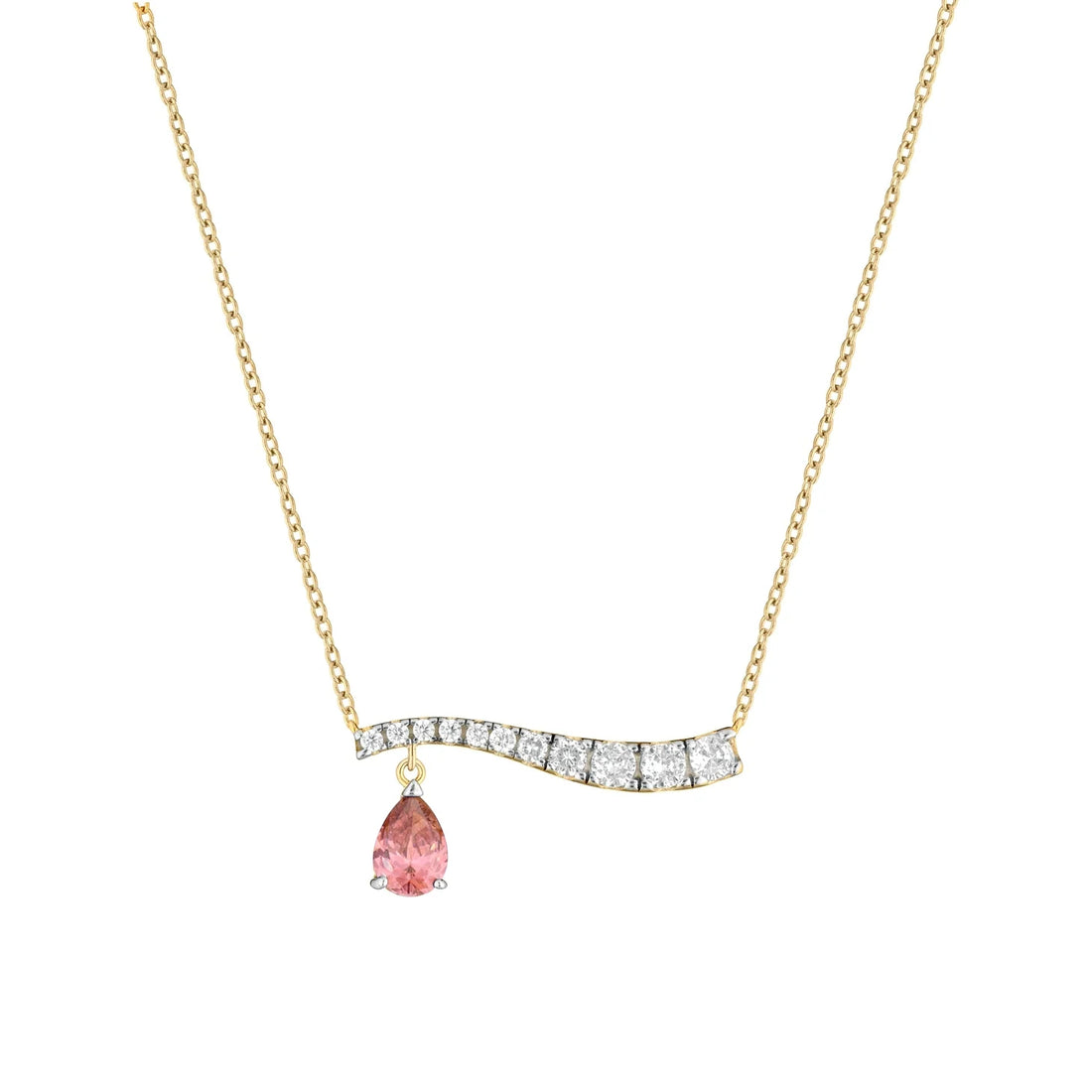 Collana  Donna Laura P. Argento Dorato 925  Zirconi Bianchi e Rosa CL0246GRS