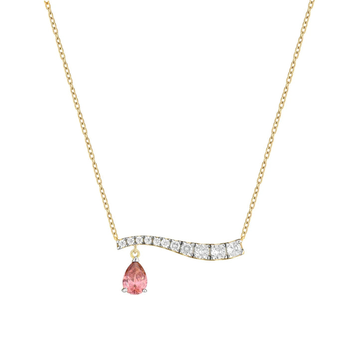 Collana  Donna Laura P. Argento Dorato 925  Zirconi Bianchi e Rosa CL0246GRS