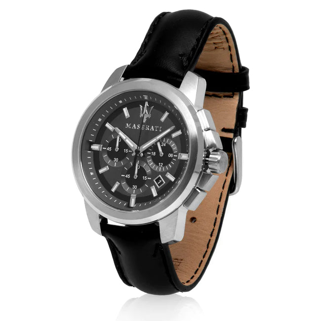 Orologio Uomo Maserati Cronografo Quarzo Acciaio Pelle Nero Successo R8871621006