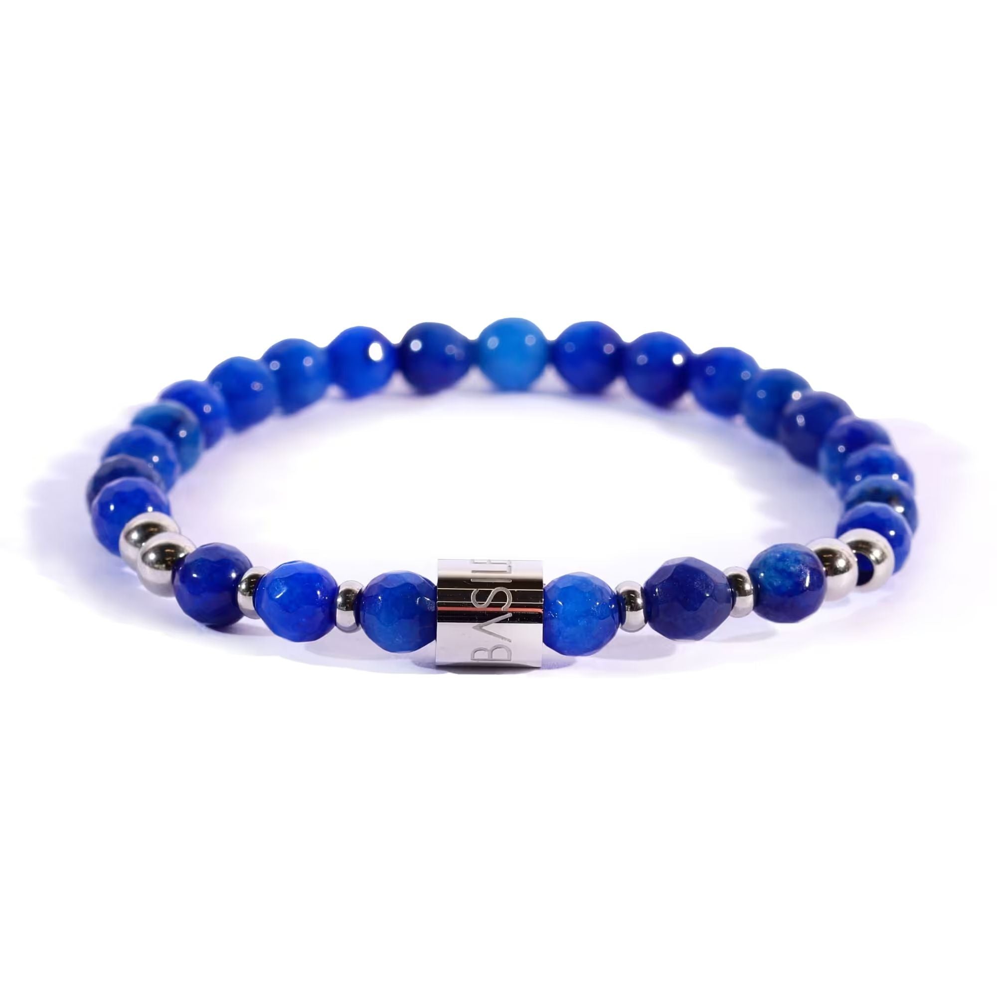 Bracciale Uomo Ivan Basile Elastico Pietra Giada blu BE602NB-M
