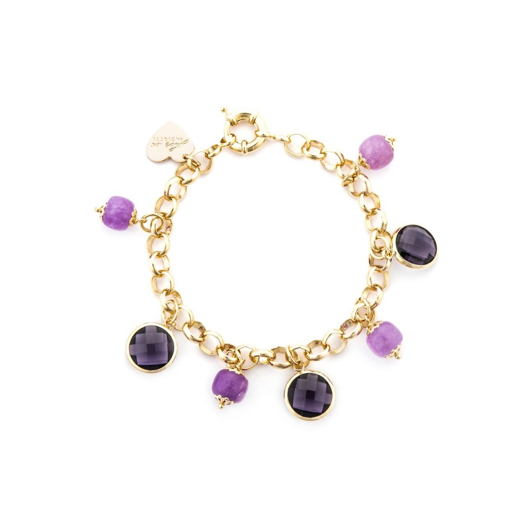 Bracciale Donna Acciaio dorato 4US cesare paciotti con Quarzi ametista 4UBR7644W