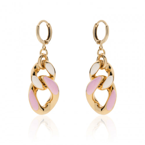 Orecchini Donna Unoaerre Bronzo Rosato Groumette Smaltato Pendenti 525635