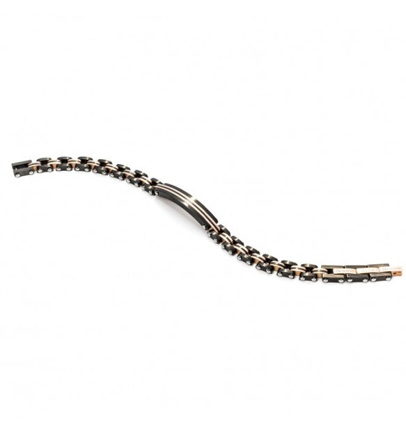 Bracciale Uomo 4US Cesare Paciotti  acciaio con maglie in pvd nero 4UBR5128