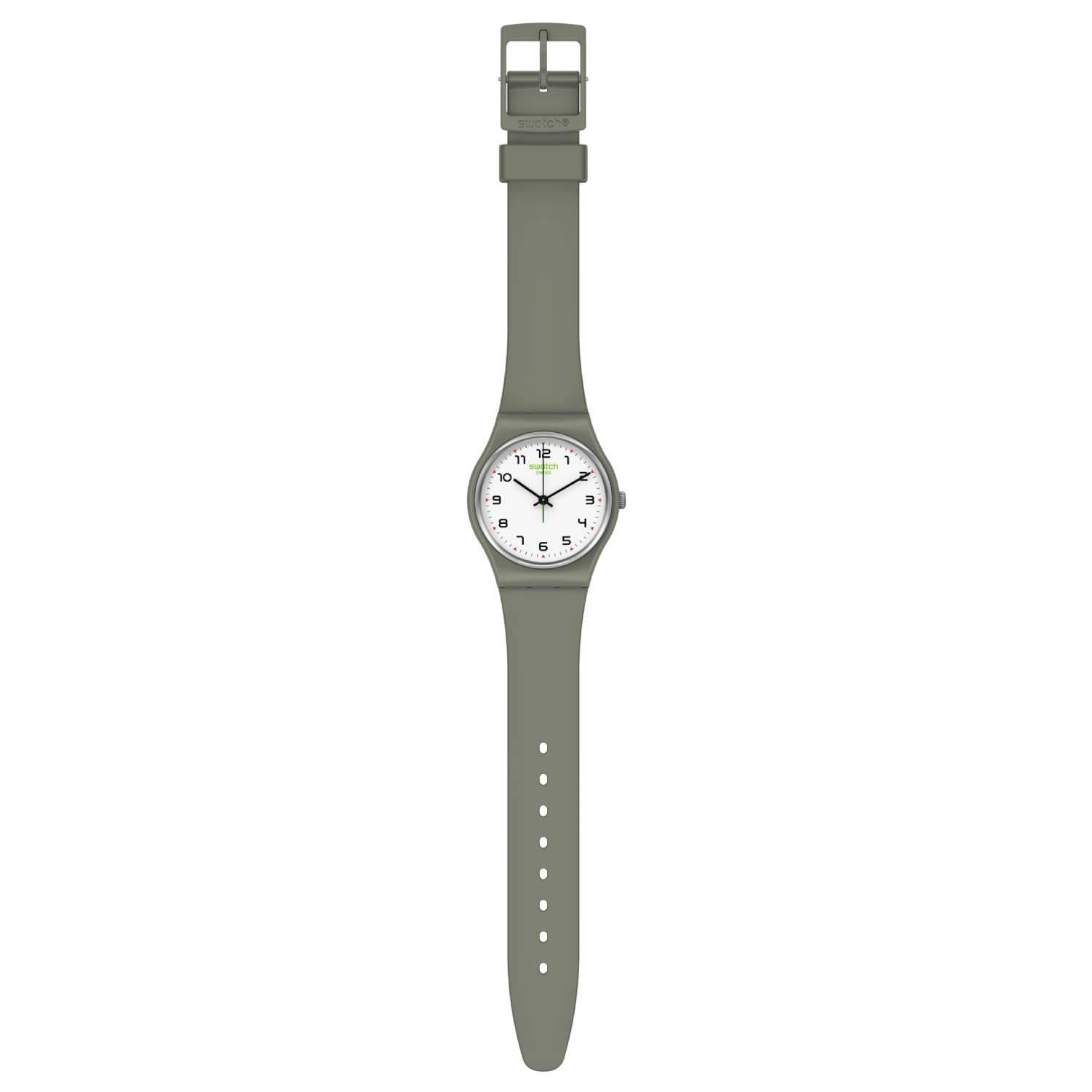 Orologio Uomo Gomma Resina Swatch Quarzo Solo Tempo Verde Numeri SO28G101