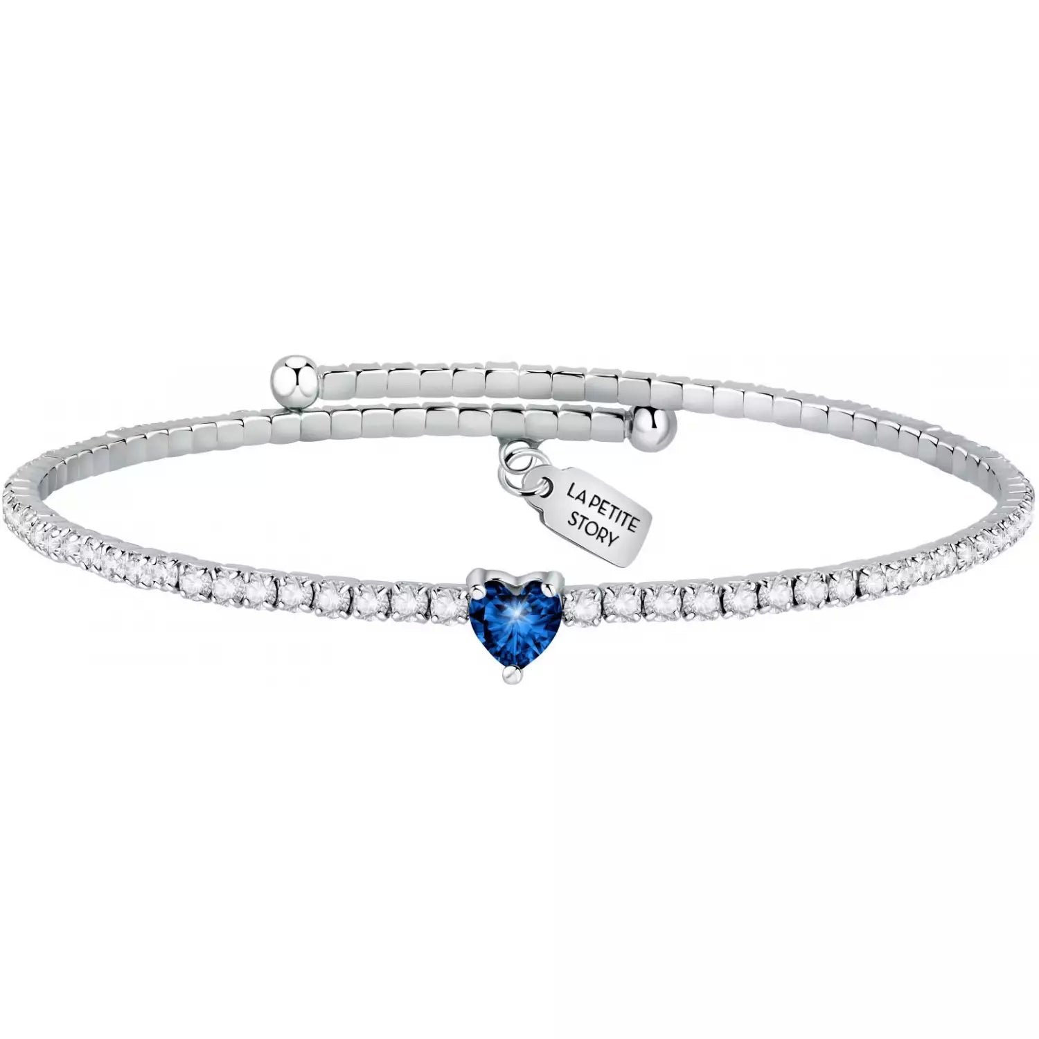 Bracciale Donna La Petite Story Acciaio Con Zirconi Bianchi E Cuore Zircone Blu LPS05ASD21
