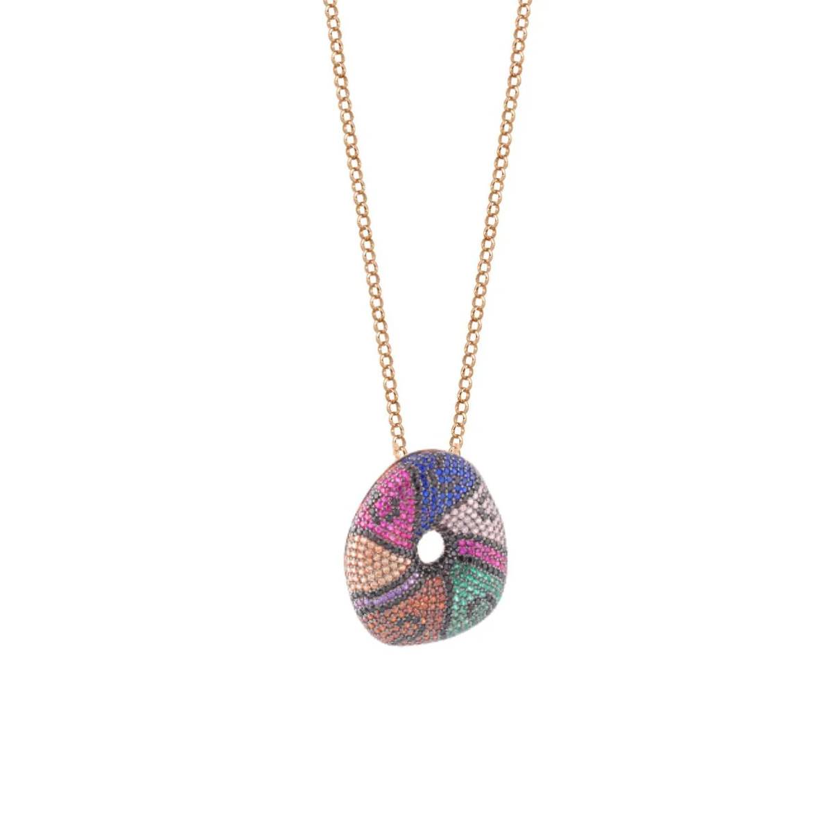 Collana Donna Sogni Argento 925 Rosè Sasso Zirconi Colorati CL013RA