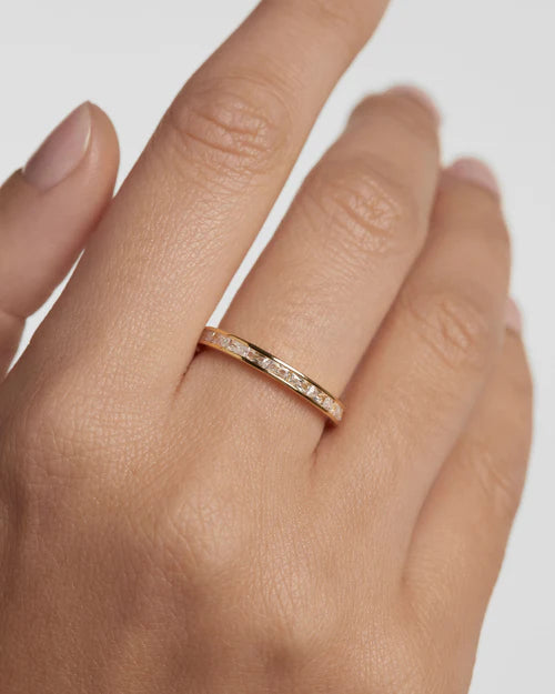 Anello Donna PDPaola Argento Dorato 925 Fascia Zirconi AN01-A05-14