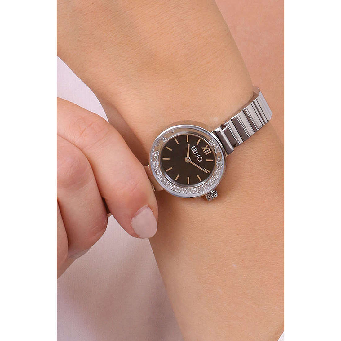 Orologio Donna Liu Jo Quarzo Solo Tempo Acciaio Zirconi Dancing Nero TLJ2085