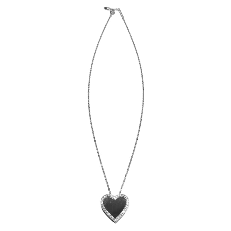 Collana Donna Re Mida Argento Cuore Grande Zirconi Bianchi CL DJV P7