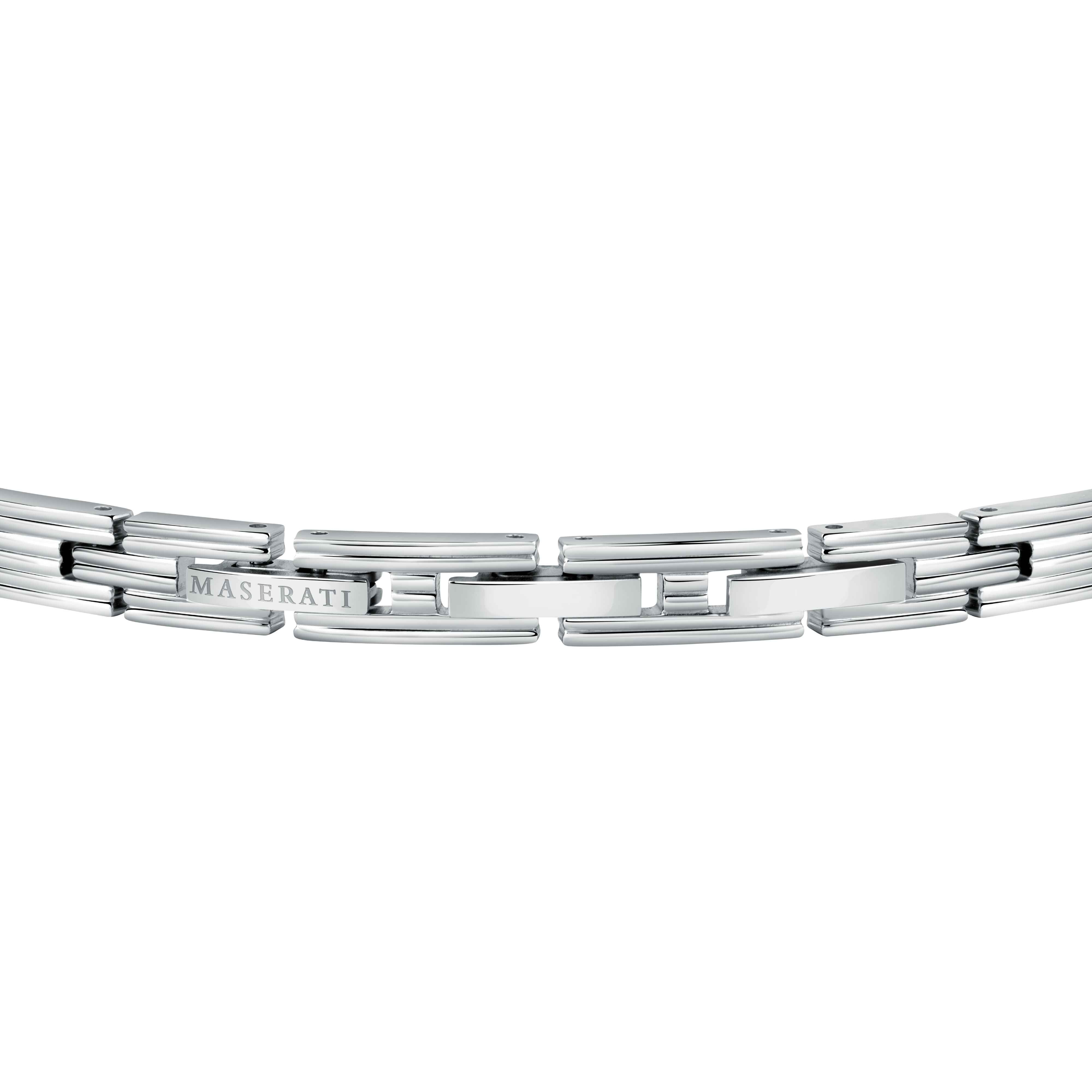 Bracciale Uomo Acciaio Maserati Semirigido Targhetta Centrale Logo Rosè JM121ATK12