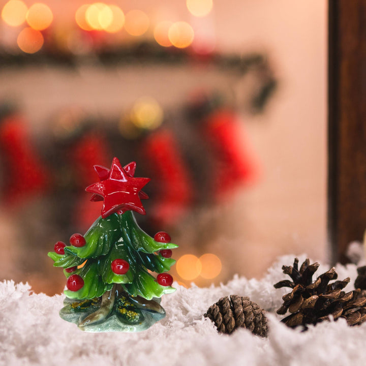 Albero di Natale Capodimonte Radici Palline Rosse Stella 9 cm CAP16