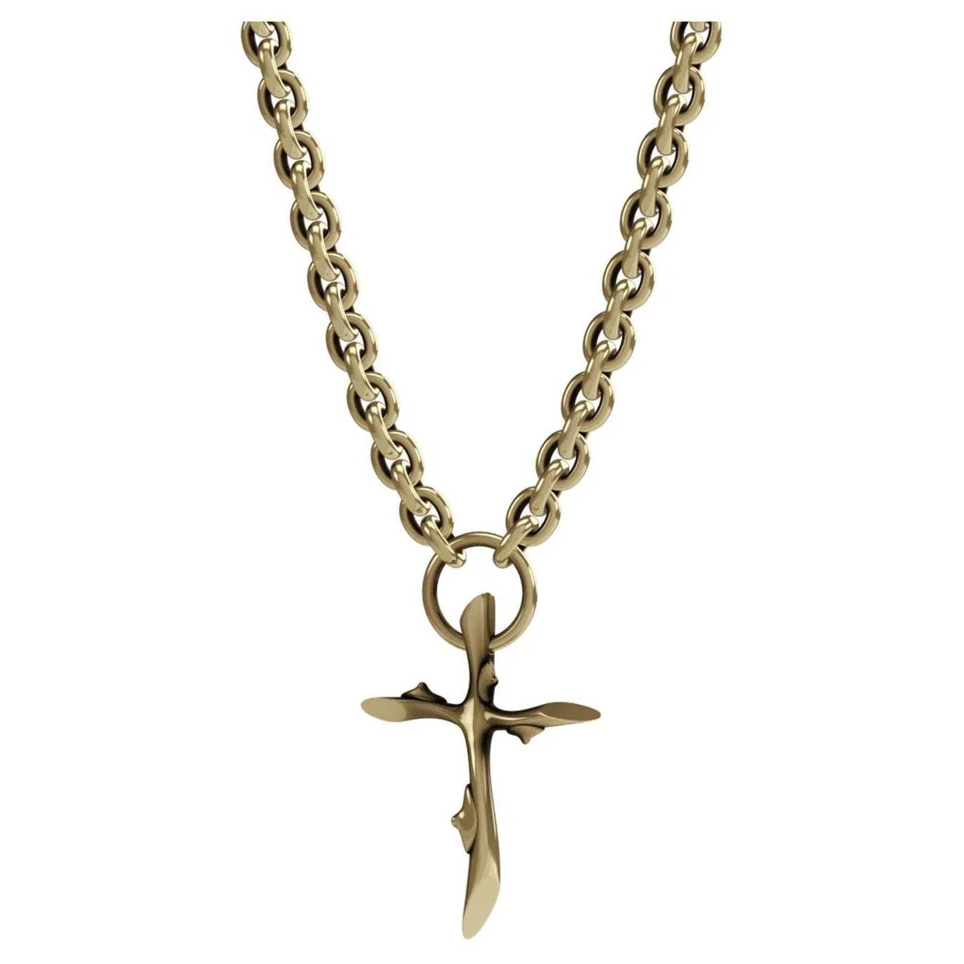Collana Unisex John Richmond Croce Irregolare Bronzo Dorato JRTP03BY