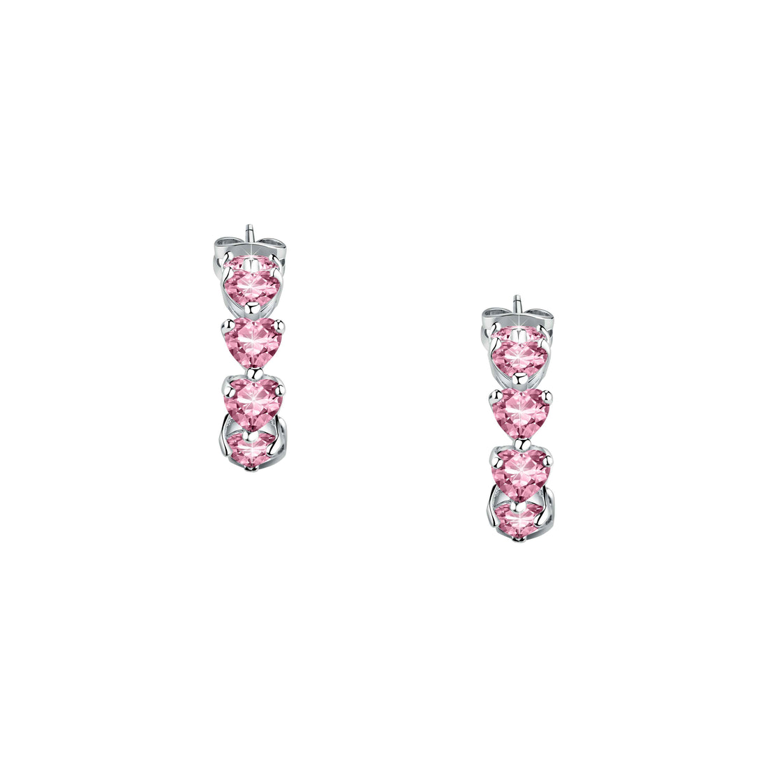 Orecchini Donna Chiara Ferragni Acciaio Zircone Rosa a forma di cuore