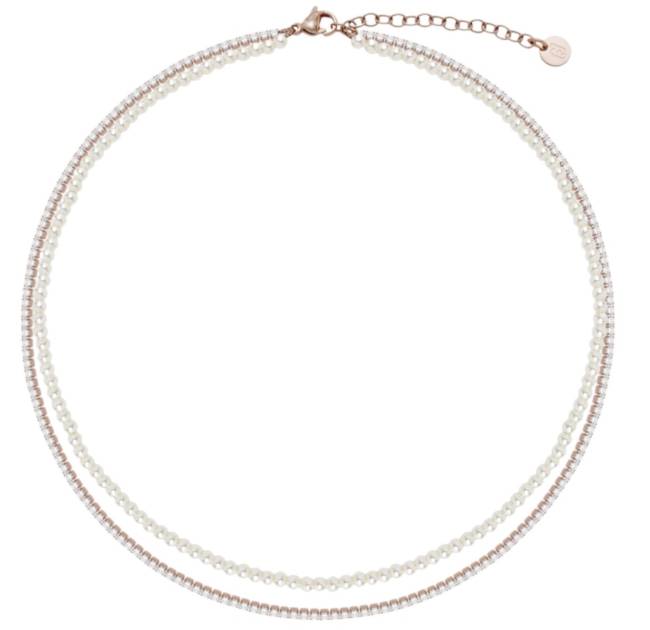 Collana Donna Liu Jo Acciaio Silver Perle Strass LJ3028