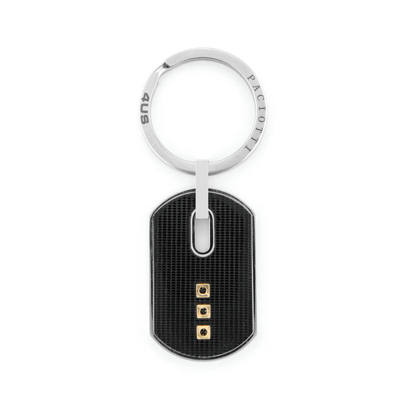 Porta Chiavi Uomo 4US Cesare Paciotti Acciaio Spinello Nero Oro 18 KT 4UPC6940