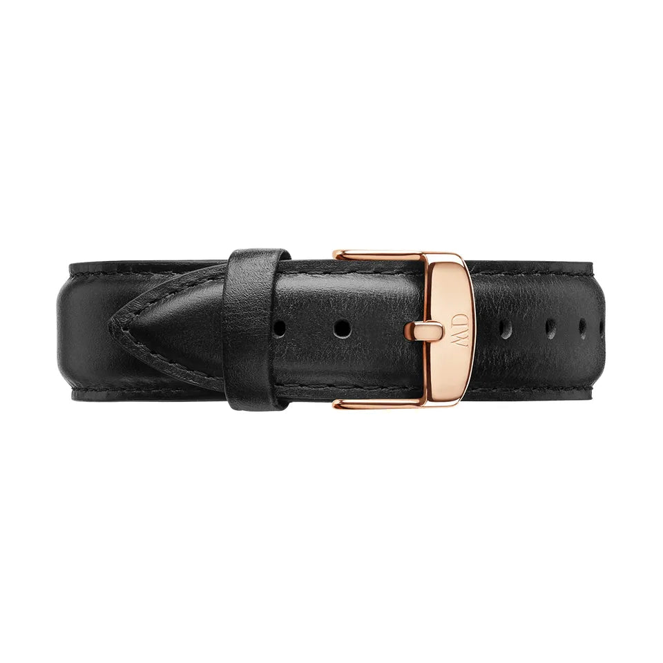 Orologio Uomo Daniel Wellington Quarzo Acciaio Rosè Pelle Nero 40 mm DW00100127