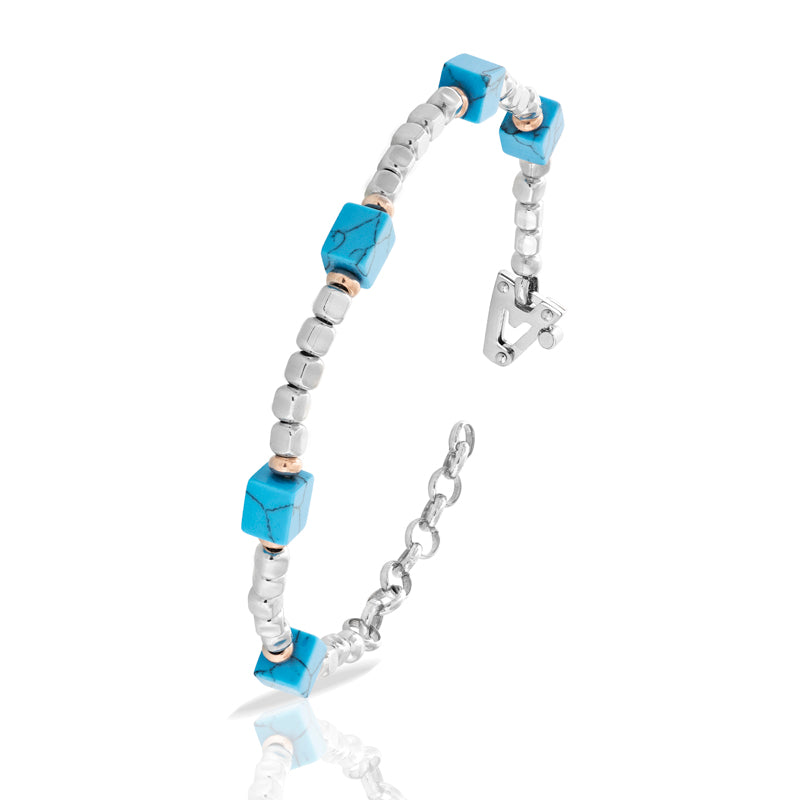 Bracciale in argento 925%, Aulite e sulla chiusura diamante nero ct 0,01
