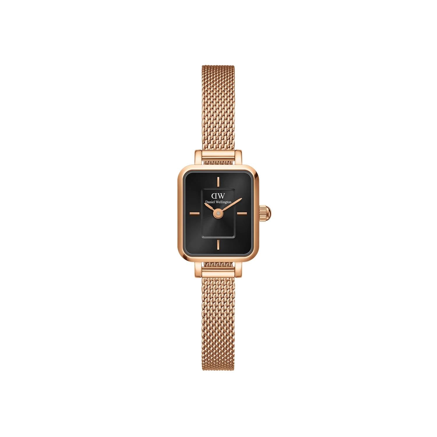 Orologio Donna Daniel Wellington Quadro Mini Acciaio Rosè Nero DW00100647