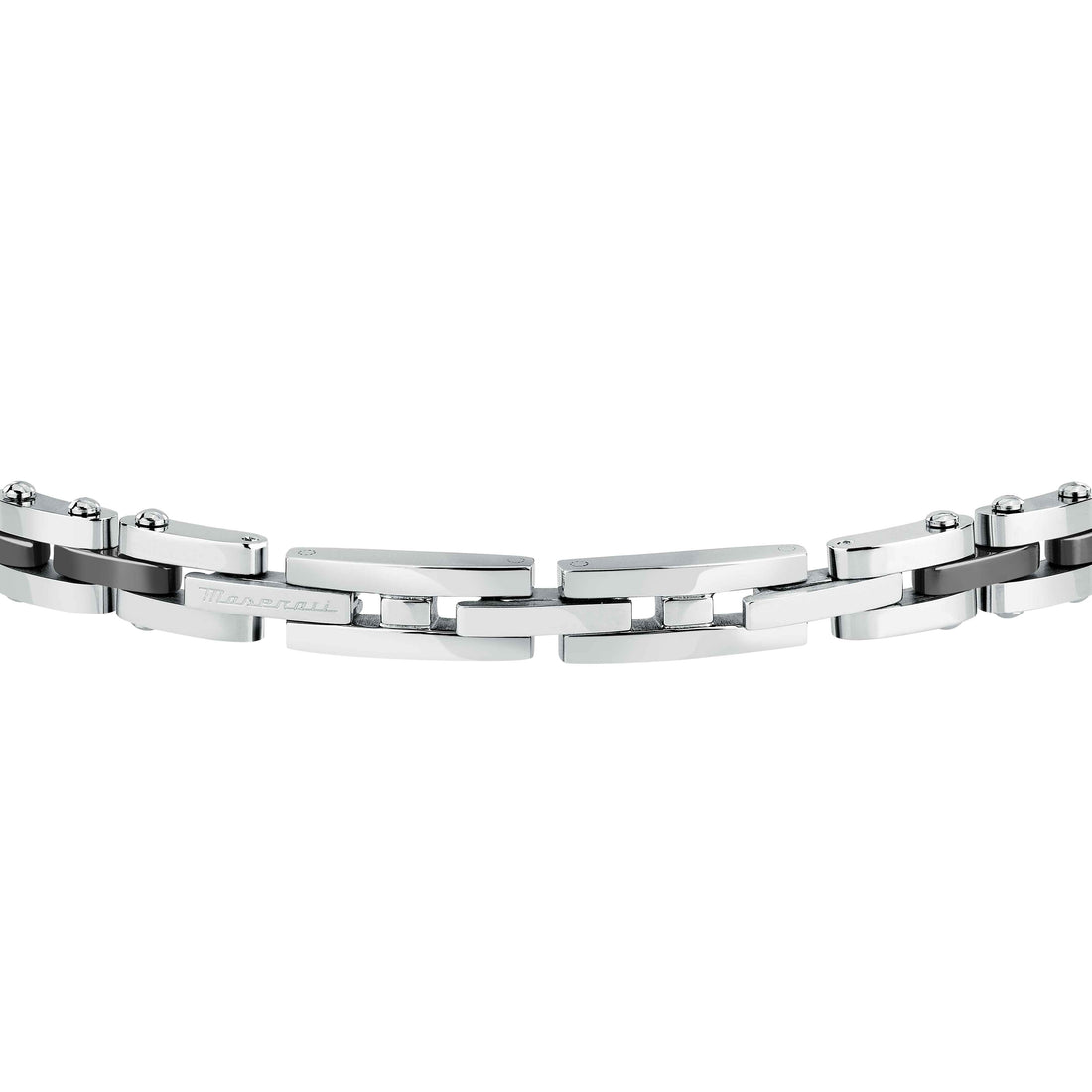 Bracciale Uomo Maserati Ceramica Nera Logo Tridente Oro 18 KT Acciaio JM424AXU06