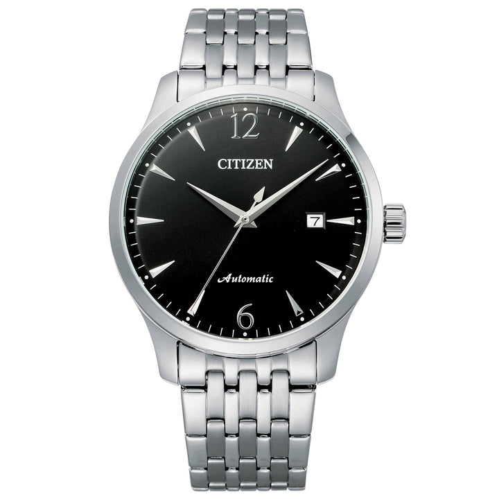 Orologio Uomo Citizen Automatico Solo Tempo Data Nero Acciaio Lucido NJ0110-85E