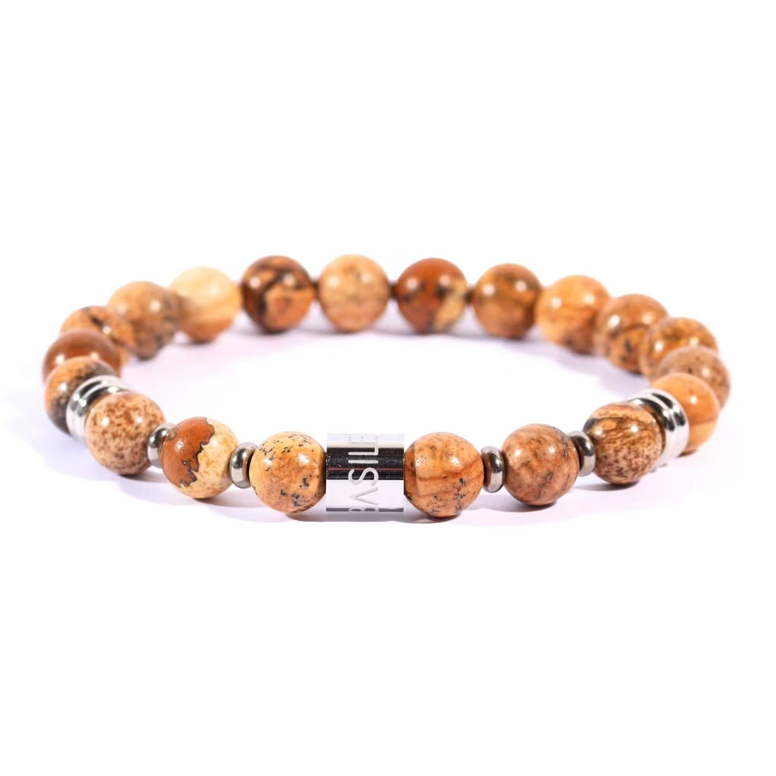 Bracciale Uomo Ivan Basile Elastico Pietra jasper paesina BE604NA-M