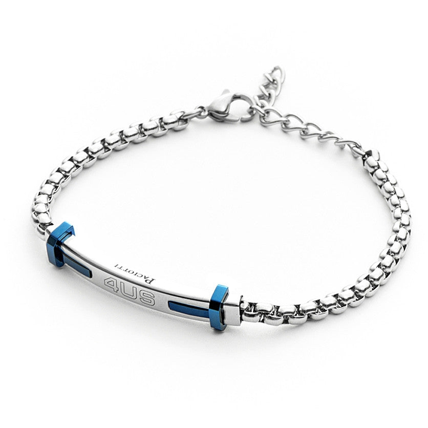 Bracciale Uomo 4US Cesare Paciotti  acciaio a maglie e centrale rigido 4UBR3799