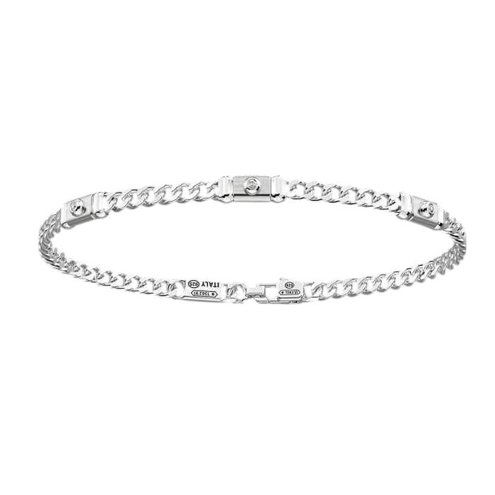 Bracciale Uomo Zancan Argento 925 Diamanti Bianchi 0,045 ct ESB461