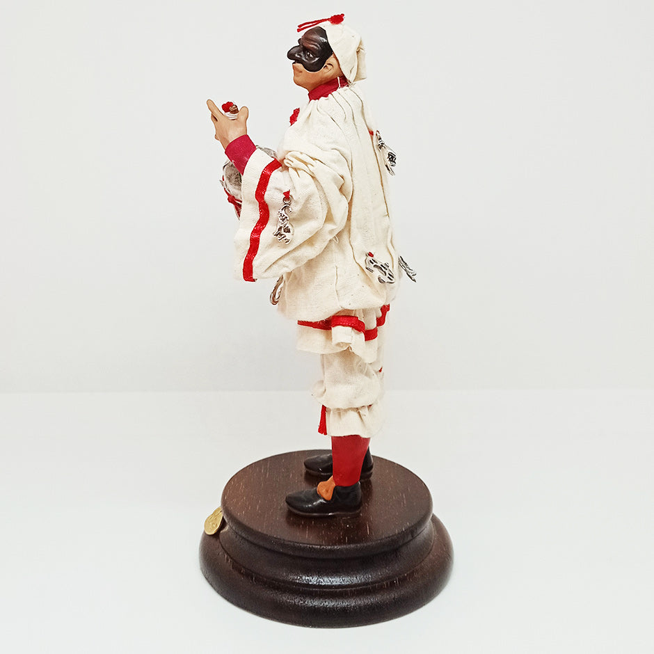 Scultura Pulcinella Scaramantica Porta Fortuna Terracotta Artè Fatto A Mano