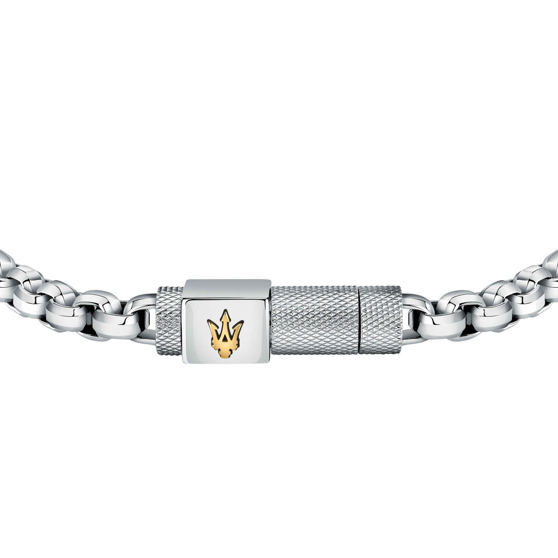 Bracciale Uomo Maserati Acciaio Lucido Catena Logo Sfaccettato Calamita JM223ATK25