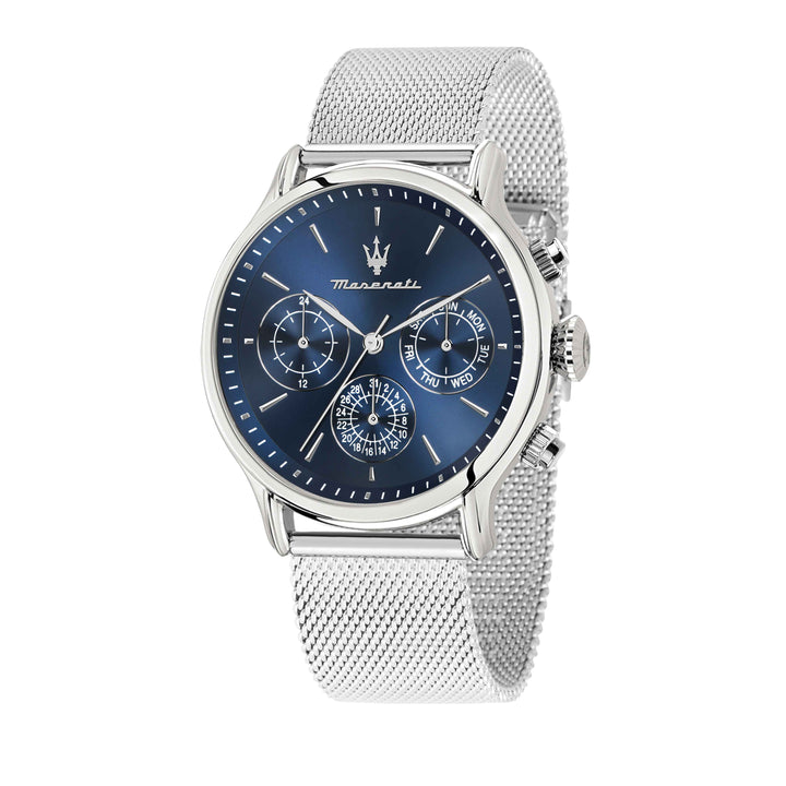 Orologio Uomo Acciaio Maserati Multifunzione Blu Maglia Milano R8853118019