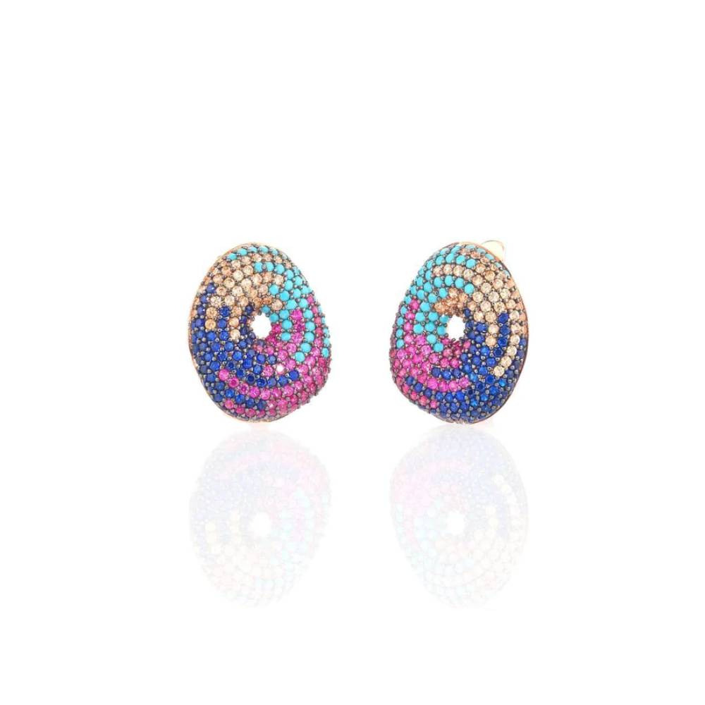 Orecchini Donna Sogni Argento 925 Pavè Zirconi Multicolor OR013RM