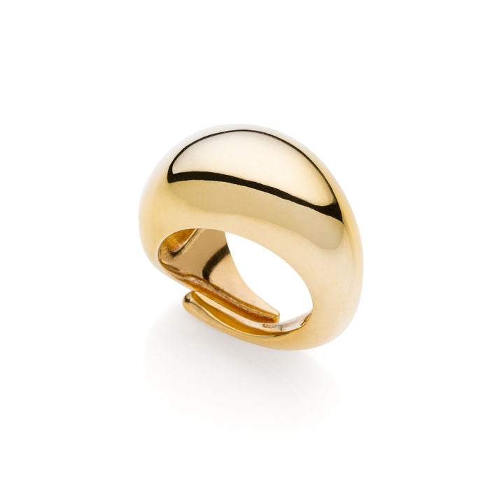 Anello Donna Unoaerre Argento Dorato Cupola Fascione Regolabile 557175