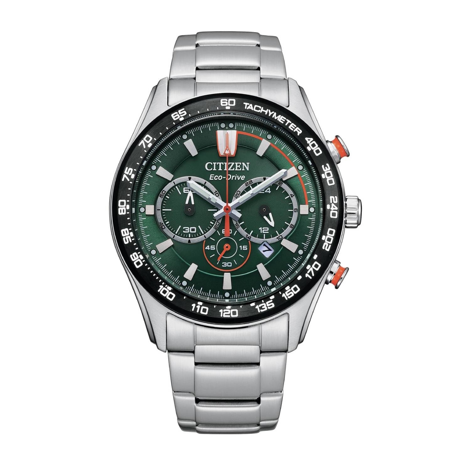 Orologio Uomo Acciaio Citizen Cronografo Aviator  Eco Drive Verde CA4486-82X