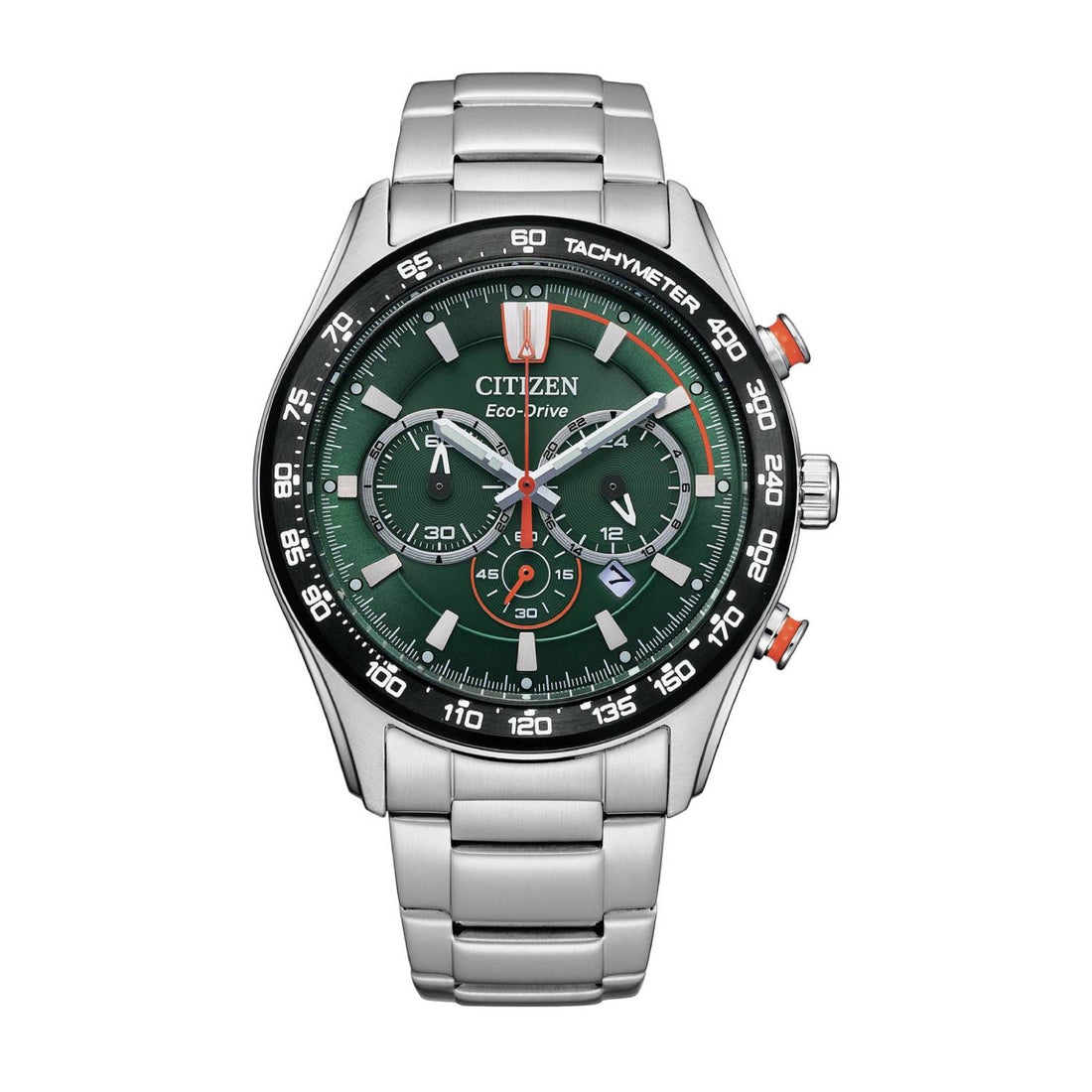 Orologio Uomo Acciaio Citizen Cronografo Aviator  Eco Drive Verde CA4486-82X