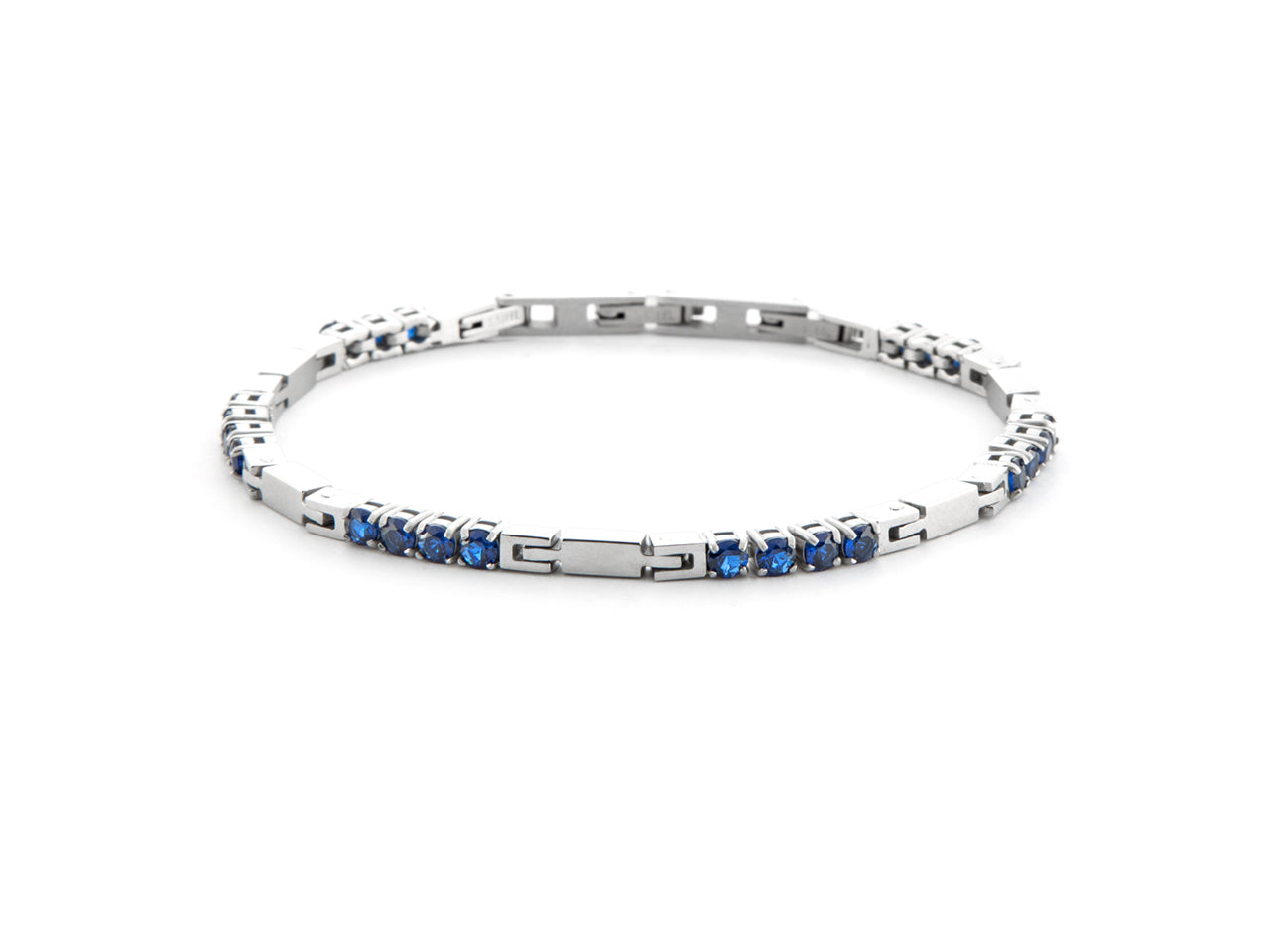 Bracciale Uomo 4US Cesare Paciotti Tennis Acciaio Zirconi Blu 4UBR6443