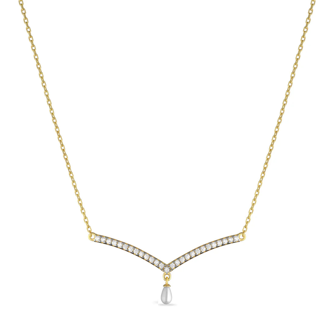 Collana Donna Laura P. Argento Dorato 925 Perla Zirconi Bianchi CL0115GP
