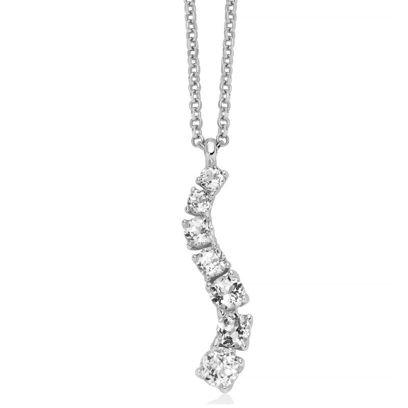 Collana Donna Miluna Argento 925 Topazi Bianchi CLD5514