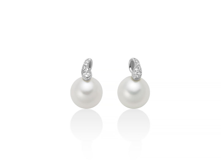 Orecchini Donna Miluna Oro Bianco 9kt Perla 6,5-7 mm Diamanti PER2851X