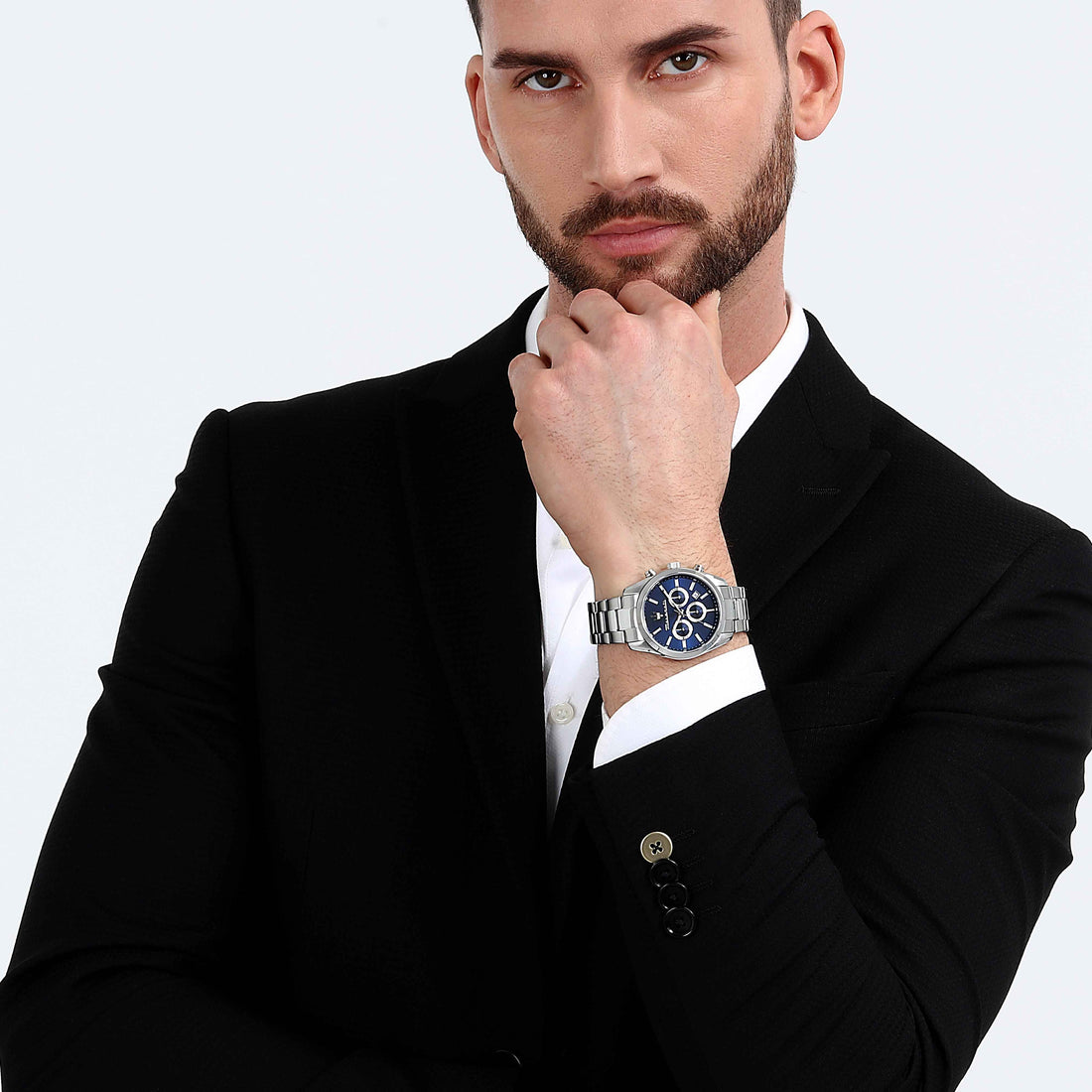 Orologio Uomo Maserati Acciaio Lucido Quarzo Cronografo Blu Data R8853151005