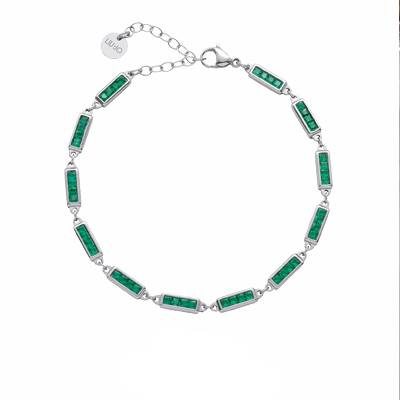 Bracciale Uomo Liu Jo Acciaio Zirconi Verdi MLJ620