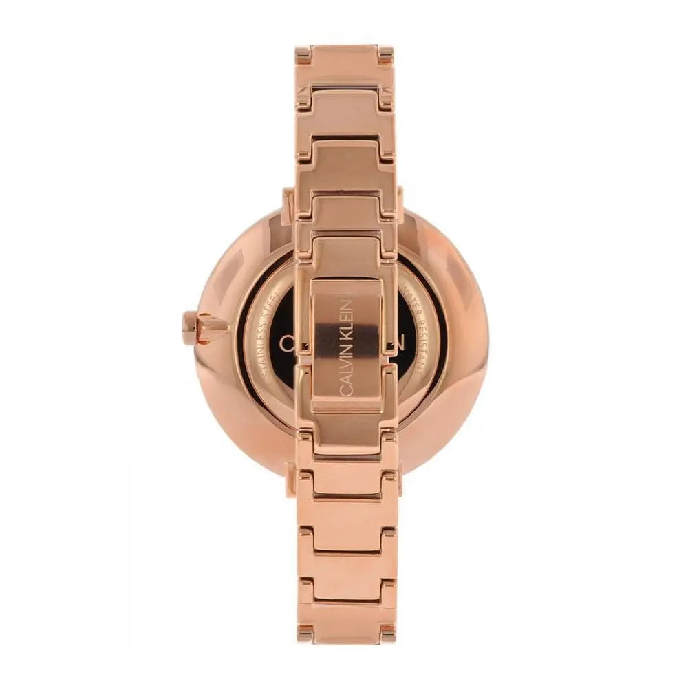 Orologio Donna Acciaio Calvin Klein Quarzo Solo Tempo Rosè Nero Lucido K7A23641