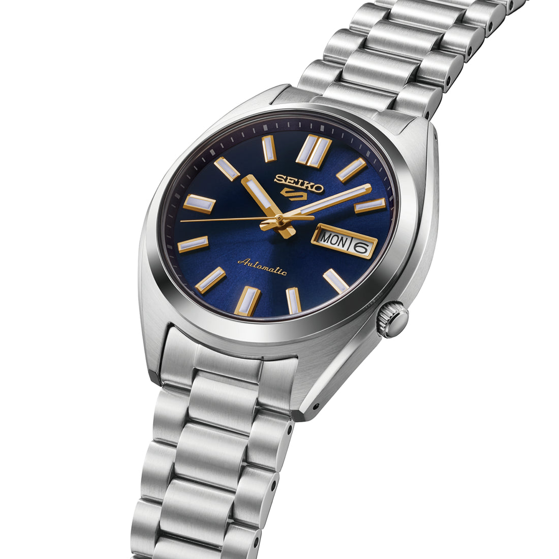 Orologio Uomo Seiko 5 Automatico Blu Riedizione Anni 70 SRPL55K1