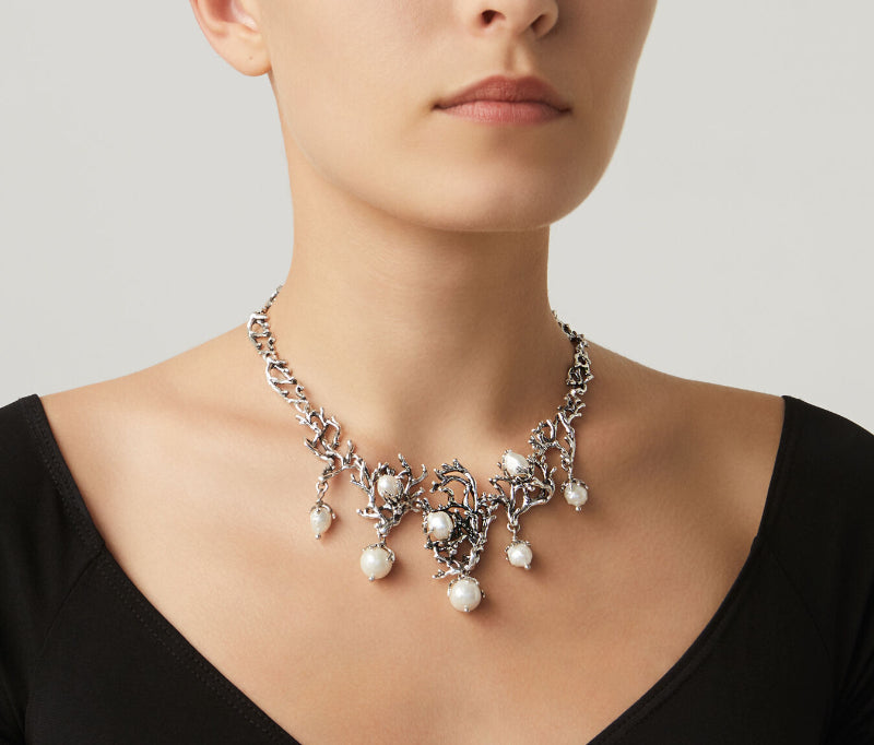 Collana Donna Giovanni Raspini Argento 925 Girocollo Mari Del Sud Perle 10224