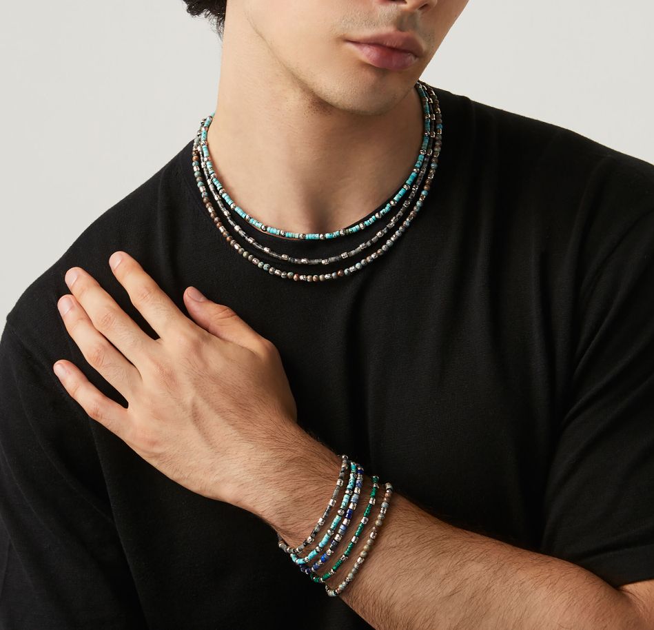 Bracciale Uomo Giovanni Raspini Argento 925 Tango Biglie Lapislazzuli Blu 11363L