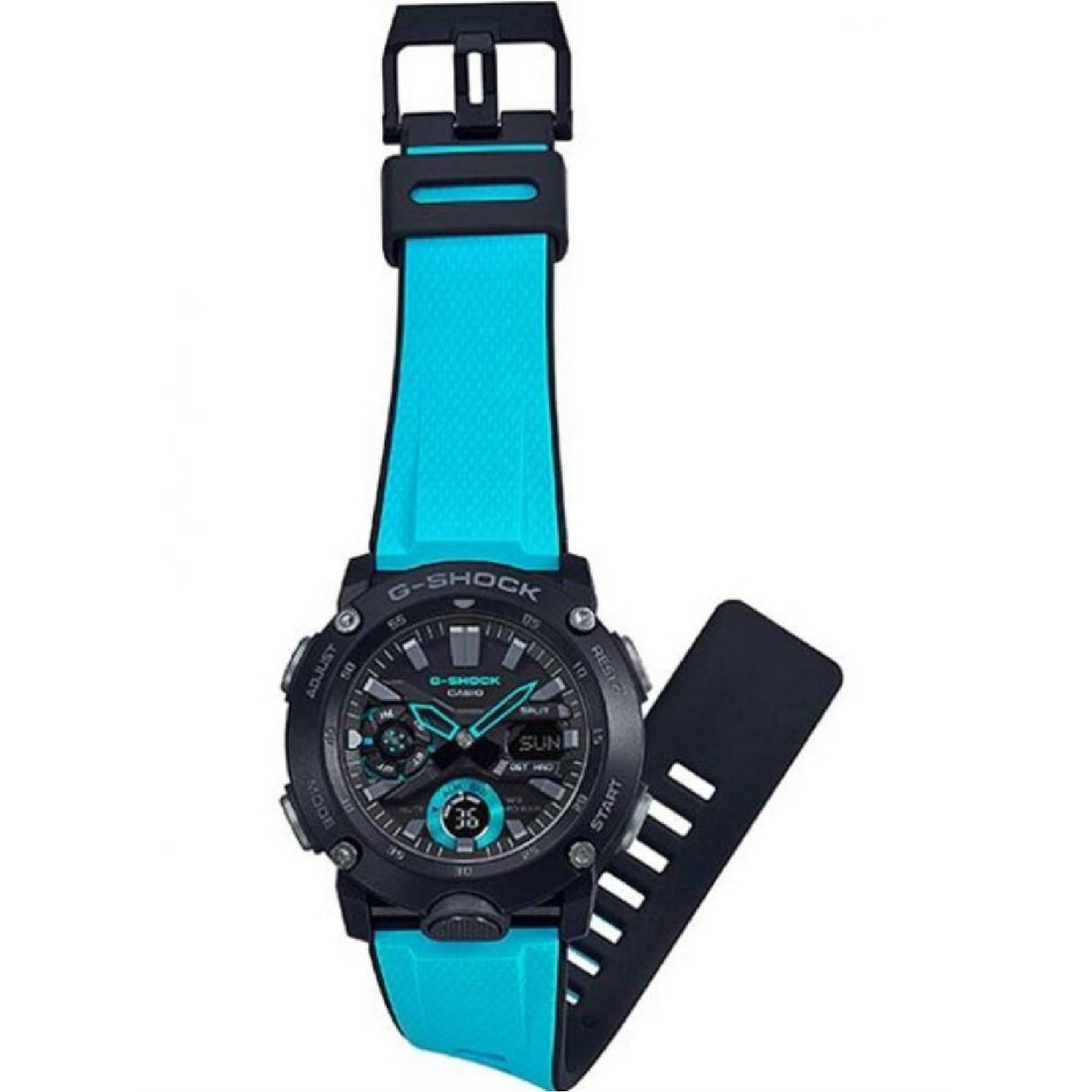 Orologio Uomo Casio G-SHOCK GA-2000-1A2ER Digitale Analogico Blu Nero Gomma