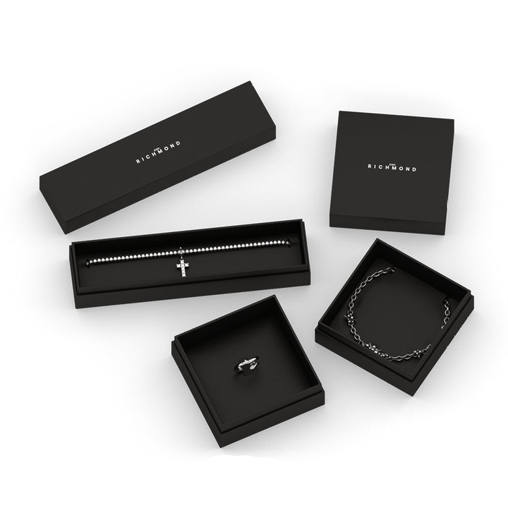 Bracciale Uomo John Richmond Titanio Diamante Occhi Di Tigre Oro 9 Kt JRTB16