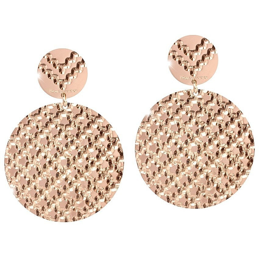 Orecchini Donna Rebecca Cerchio Pendenti Bronzo Placcato Rosa